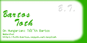 bartos toth business card